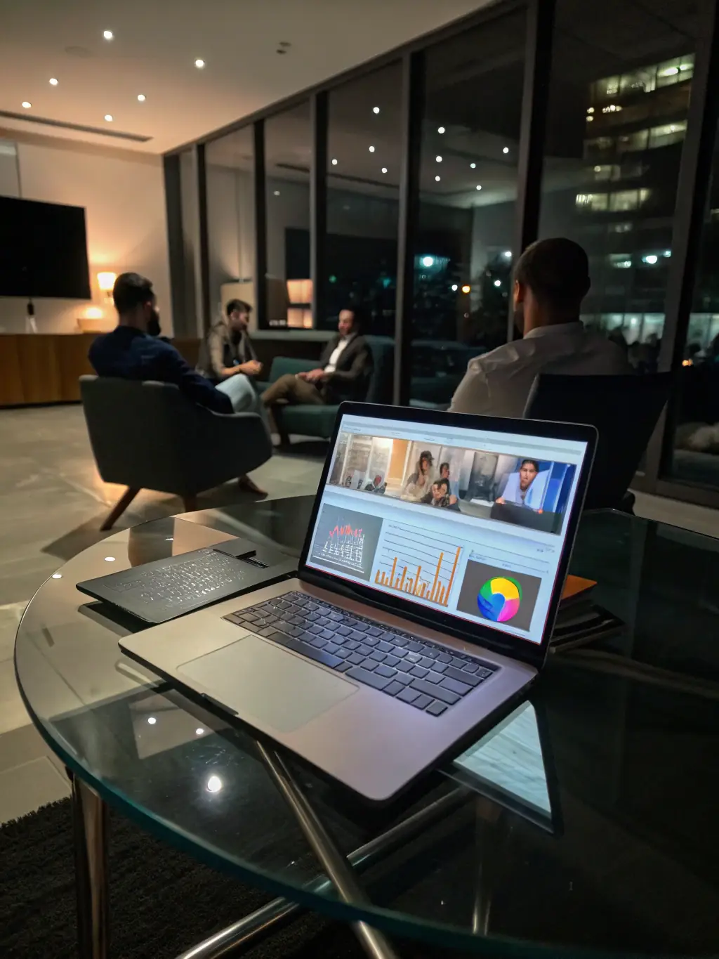 A visually appealing pitch deck displayed on a tablet, showcasing key elements of a film project to potential investors, representing CA Production LLC's pitch deck creation service.
